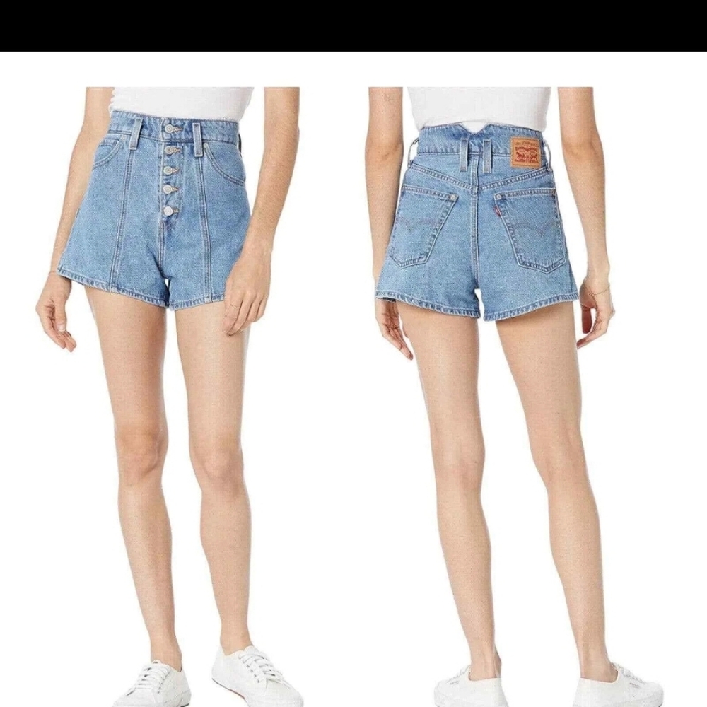 Levis Hight Waisted Mom Jeans Short Button Fly Size 30